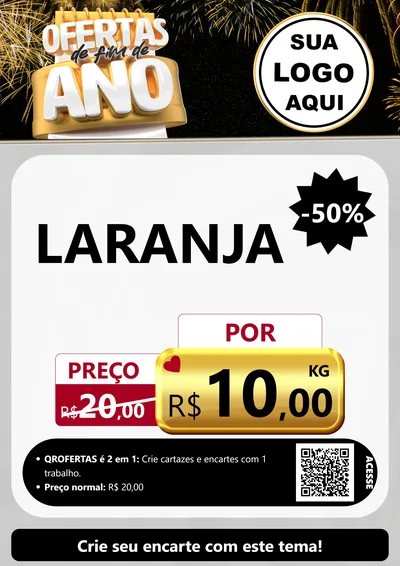 Modelo de Cartaz para Cartaz A4 Vertical com o tema Ofertas de Fim de Ano para Hortifrúti