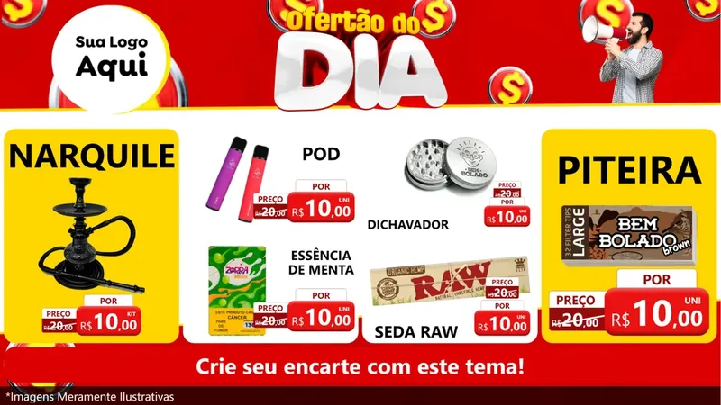 Modelo de TV para TV Horizontal com o tema Ofertão do dia para Tabacaria