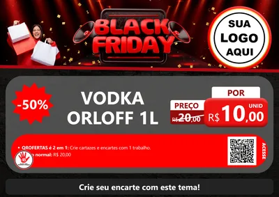 Modelo de Cartaz para Cartaz A4 Horizontal com o tema Black Friday para Distribuidora de bebidas