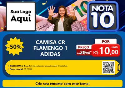 Modelo de Cartaz para Cartaz A4 Horizontal com o tema Nota 10 para Roupas e acessórios
