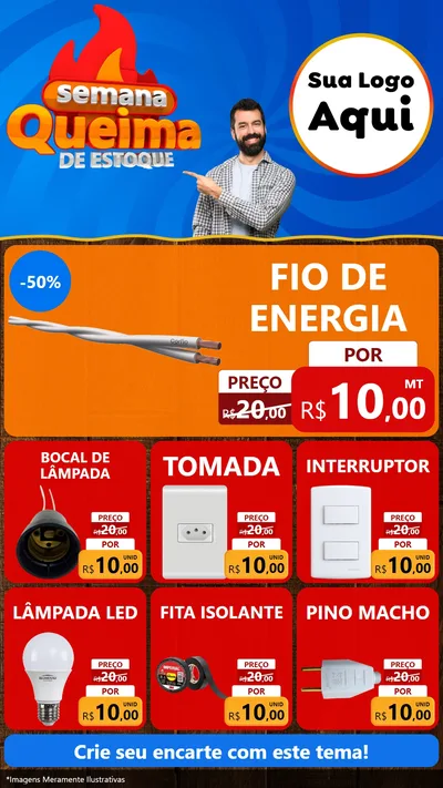 Modelo de Rede Social para Stories com o tema Semana Queima de Estoque para Materiais Elétricos