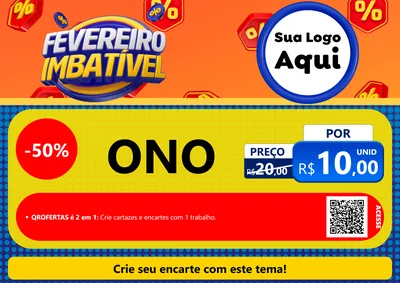 Modelo de Cartaz para Cartaz A4 Horizontal com o tema Fevereiro Imbatível para Óticas
