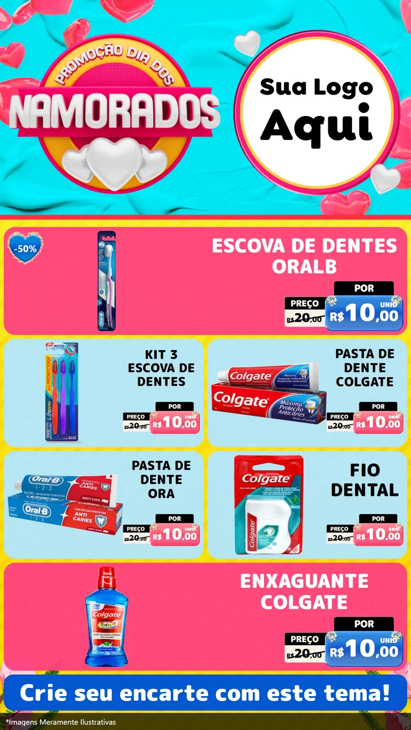 Modelo de TV para TV Vertical com o tema Promoção Dia dos Namorados para Higiene Pessoal