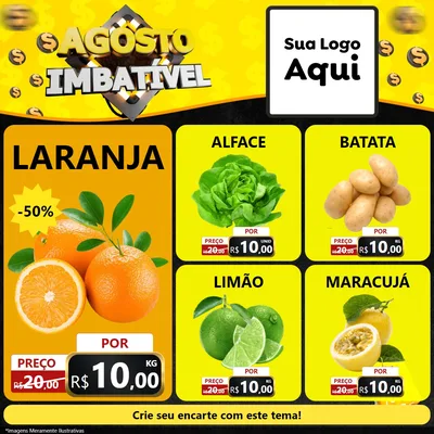 Modelo de Rede Social para Feed Facebook com o tema Agosto Imbatível para Hortifrúti