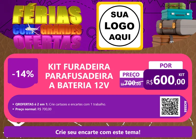 Modelo de Cartaz para Cartaz A4 Horizontal com o tema Férias com Grandes Ofertas para Maquinas e Ferramentas