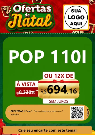 Modelo de Cartaz para Cartaz A4 Vertical com o tema Ofertas de Natal para Concessionaria de Motos
