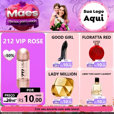 Modelo de Rede Social para Feed Facebook com o tema Dia das Mães Ofertas para Você! para Perfumes