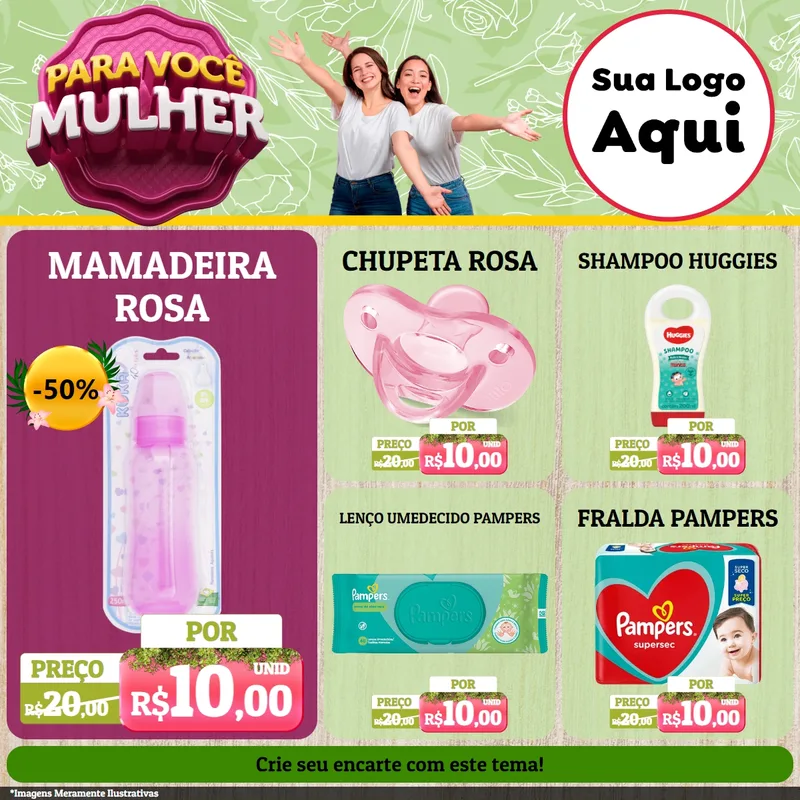 Modelo de Rede Social para Feed Facebook com o tema Para Você Mulher para Bebês