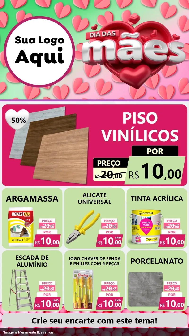 Modelo de Rede Social para Stories com o tema Dia das Mães para Material para Construção
