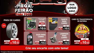 Modelo de TV para TV Horizontal com o tema Mega Feirão Para Você! - Autopeças para Auto peças