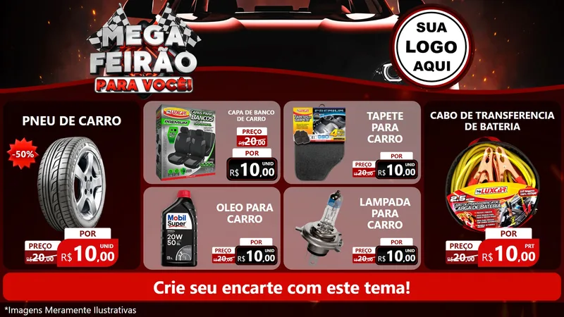 Modelo de TV para TV Horizontal com o tema Mega Feirão Para Você! - Autopeças para Auto peças
