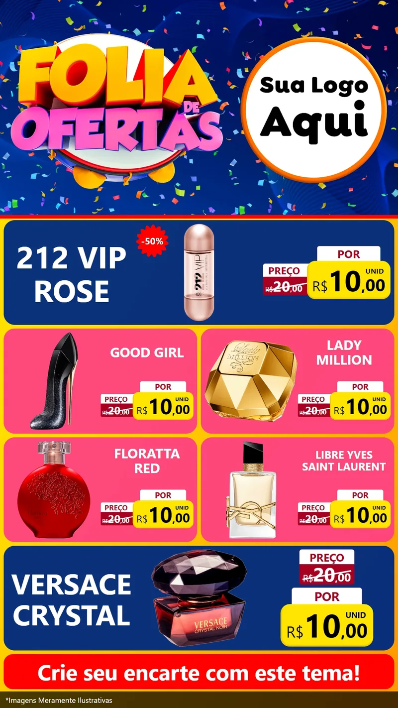 Modelo de TV para TV Vertical com o tema Folia de Ofertas para Perfumes
