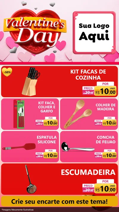 Modelo de TV para TV Vertical com o tema Valentine's Day para Utilidades Domésticas