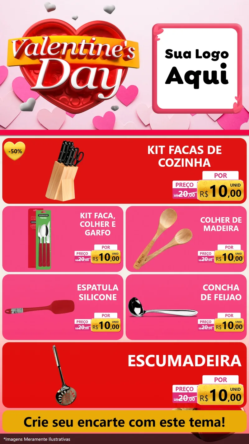 Modelo de TV para TV Vertical com o tema Valentine's Day para Utilidades Domésticas