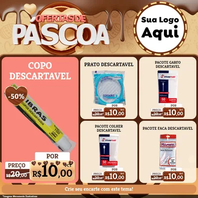 Modelo de Rede Social para Feed Facebook com o tema Ofertas de Páscoa para Embalagens