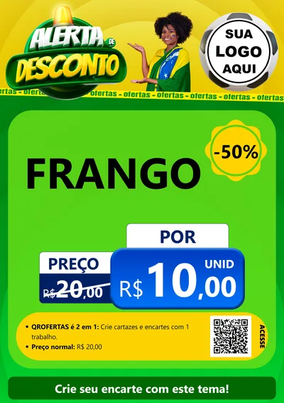 Modelo de Cartaz para Cartaz A4 Vertical com o tema Alerta de Desconto para Assados