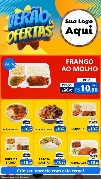 Modelo de Rede Social para Stories com o tema Verão de Ofertas para Restaurante