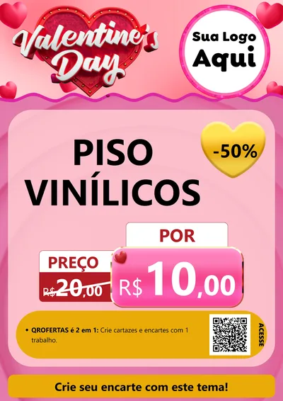 Modelo de Cartaz para Cartaz A4 Vertical com o tema Valentine's Day para Material para Construção