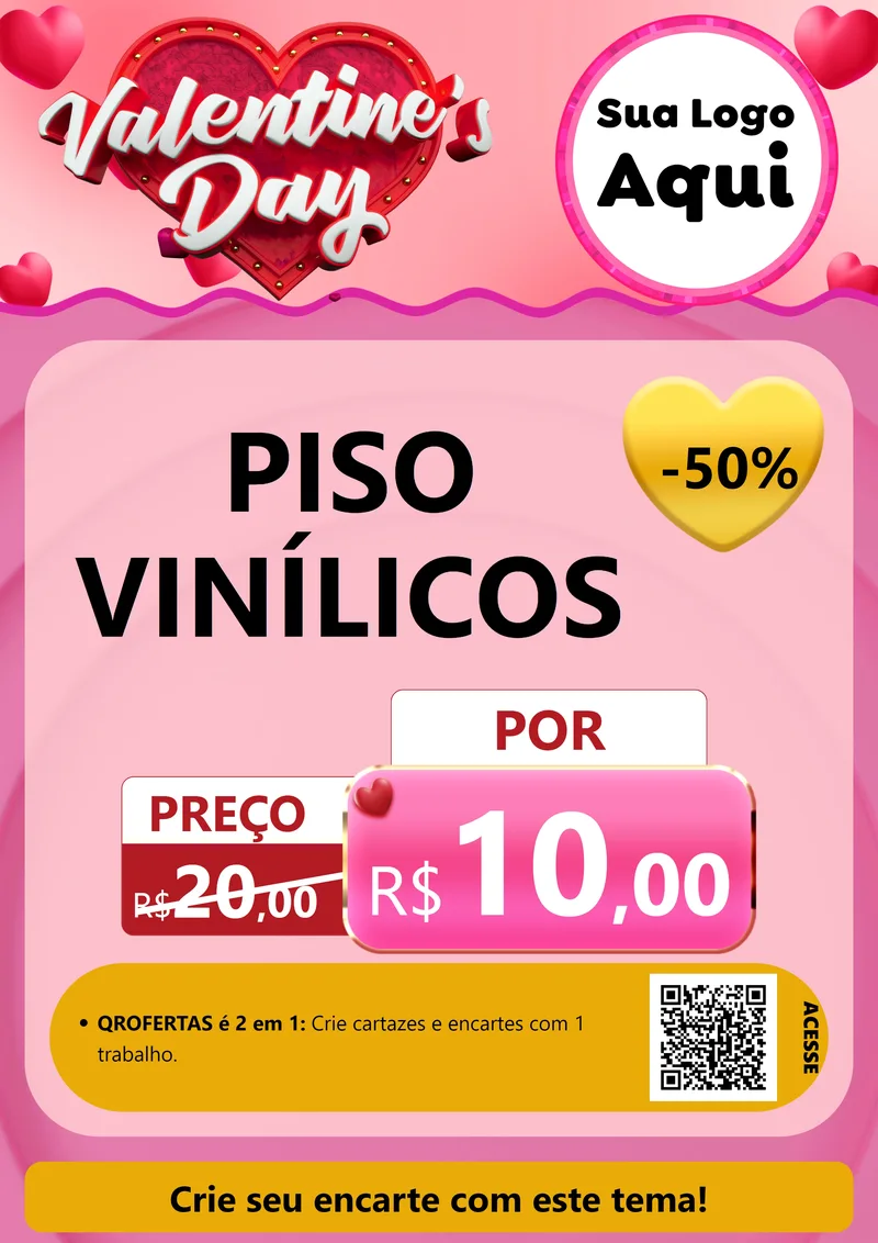 Modelo de Cartaz para Cartaz A4 Vertical com o tema Valentine's Day para Material para Construção