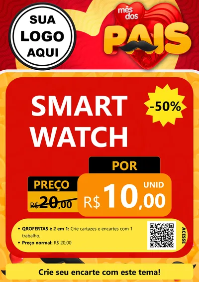 Modelo de Cartaz para Cartaz A4 Vertical com o tema Mês Dos Pais para Informática