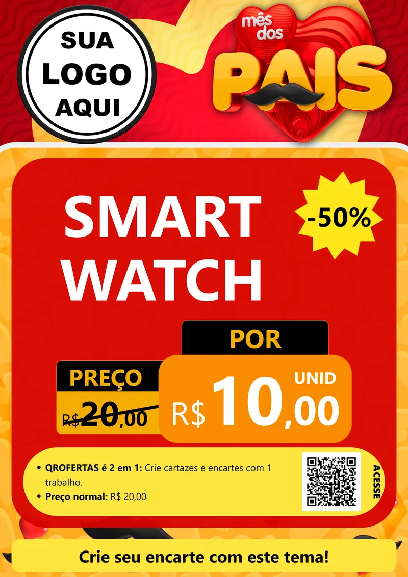 Modelo de Cartaz para Cartaz A4 Vertical com o tema Mês Dos Pais para Informática