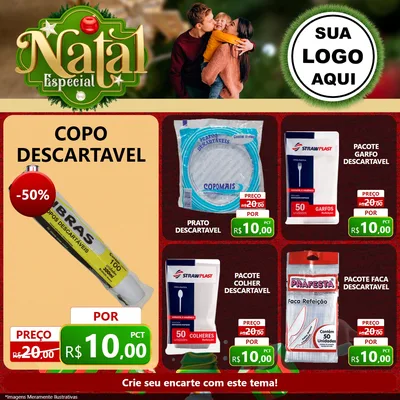 Modelo de Rede Social para Feed Facebook com o tema Natal Especial para Embalagens