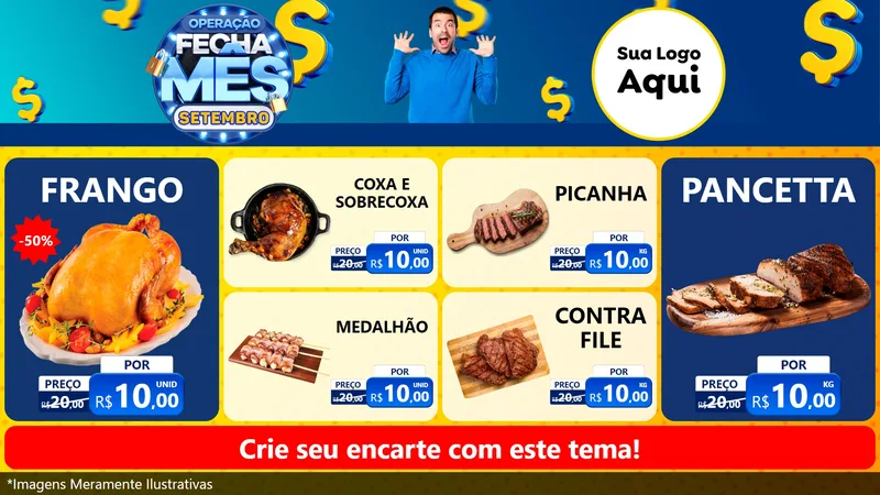 Modelo de TV para TV Horizontal com o tema Operação Fecha Mês Setembro para Assados
