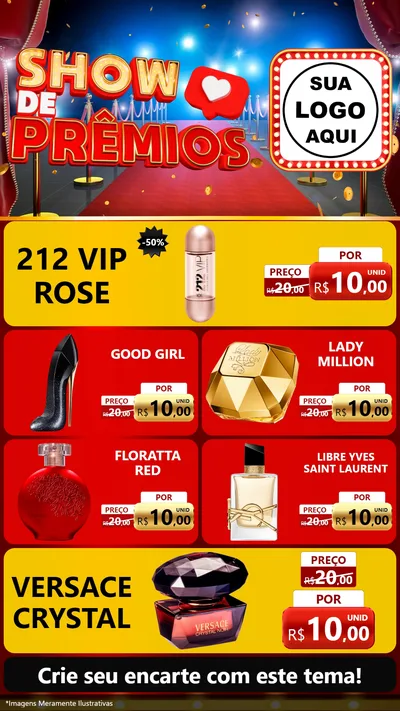 Modelo de TV para TV Vertical com o tema Show de Prêmios para Perfumes