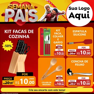 Modelo de Rede Social para Feed Facebook com o tema Semana Dos Pais para Utilidades Domésticas