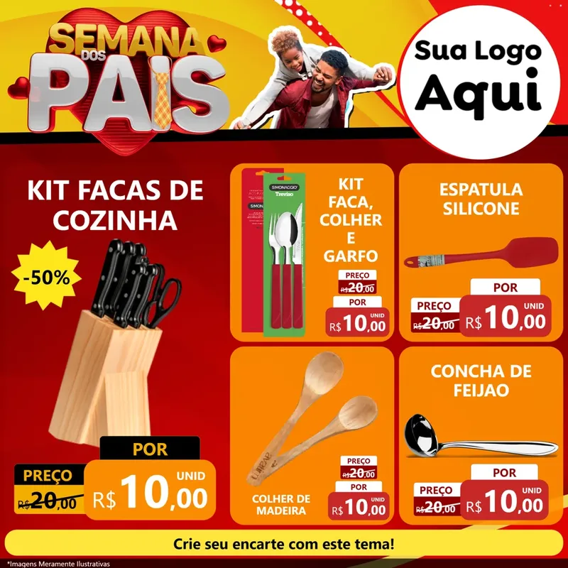 Modelo de Rede Social para Feed Facebook com o tema Semana Dos Pais para Utilidades Domésticas