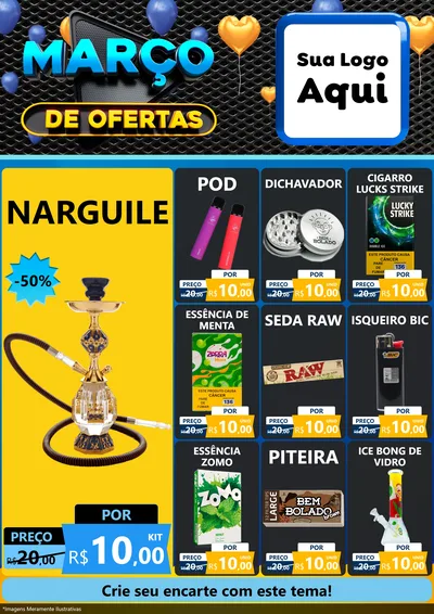 Modelo de Encarte para Encarte A4 Vertical com o tema Março de Ofertas para Tabacaria