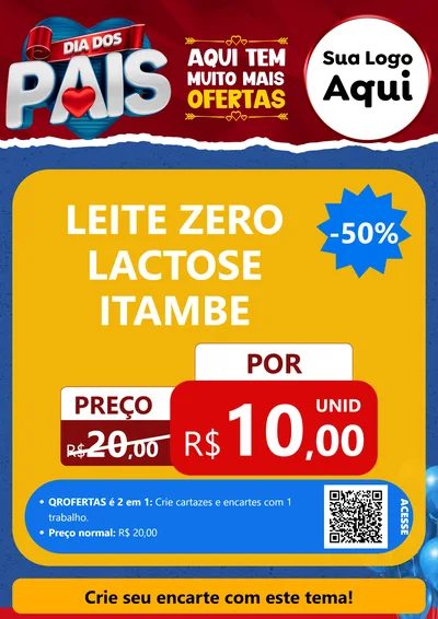 Modelo de Cartaz para Cartaz A4 Vertical com o tema Dia dos Pais para Frios e Laticínios