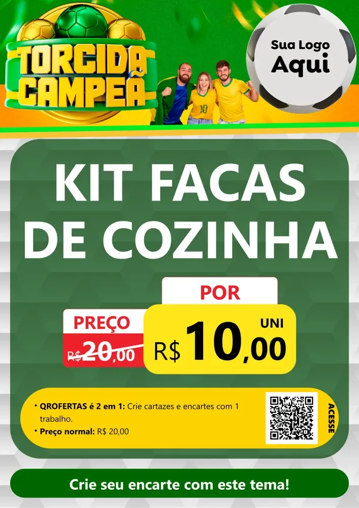 Modelo de Cartaz para Cartaz A4 Vertical com o tema Torcida Campeã - Copa para Utilidades Domésticas