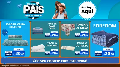 Modelo de TV para TV Horizontal com o tema Dia Dos Pais Repleto de Ofertas para Cama, Mesa e Banho