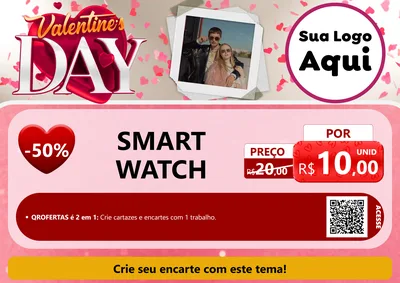 Modelo de Cartaz para Cartaz A4 Horizontal com o tema Valentine's Day para Informática