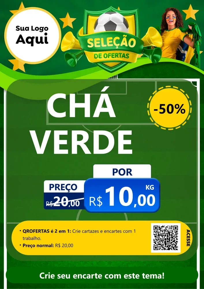 Modelo de Cartaz para Cartaz A4 Vertical com o tema Seleção de Ofertas - Copa para Produtos Naturais