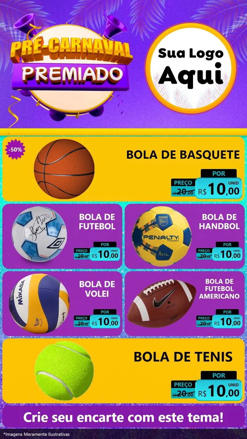 Modelo de TV para TV Vertical com o tema Pré-Carnaval Premiado para Artigos Esportivos