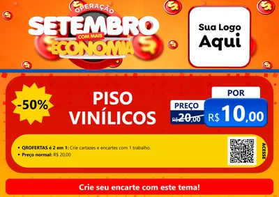 Modelo de Cartaz para Cartaz A4 Horizontal com o tema Operação Setembro Com Muita Economia para Material para Construção