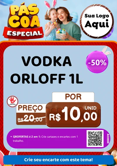 Modelo de Cartaz para Cartaz A4 Vertical com o tema Páscoa Especial para Distribuidora de bebidas