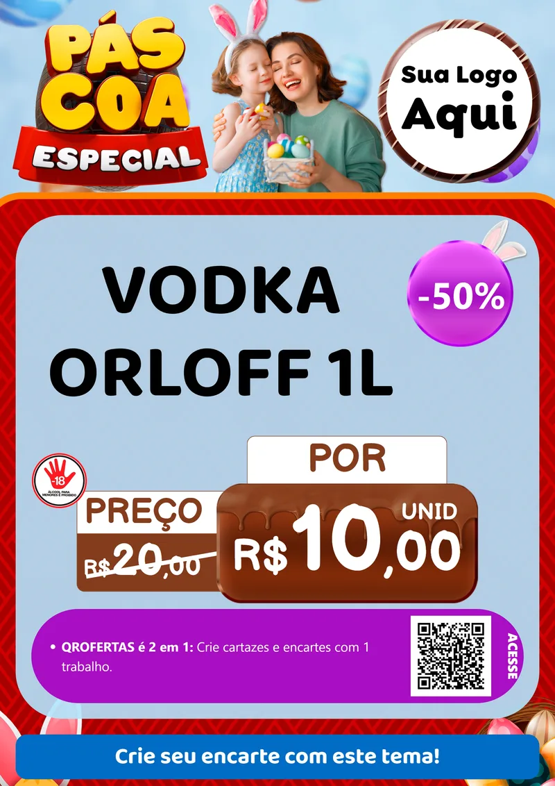 Modelo de Cartaz para Cartaz A4 Vertical com o tema Páscoa Especial para Distribuidora de bebidas