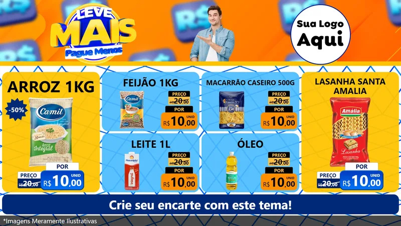 Modelo de TV para TV Horizontal com o tema Leve Mais, Pague Menos para Supermercado