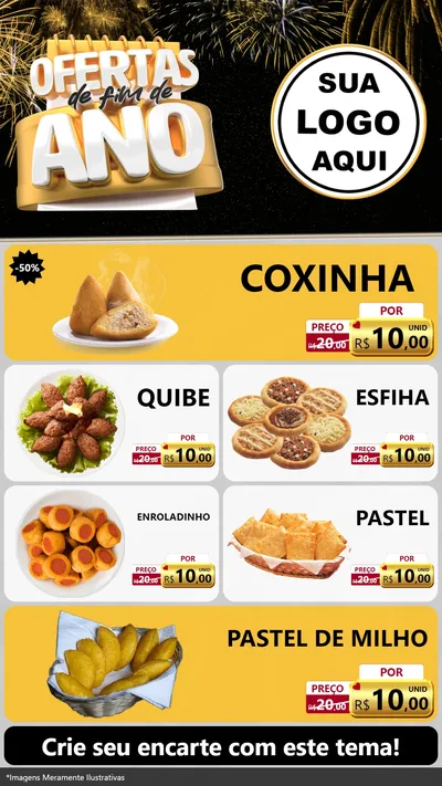 Modelo de TV para TV Vertical com o tema Ofertas de Fim de Ano para Salgadaria
