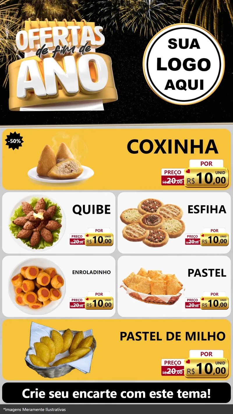 Modelo de TV para TV Vertical com o tema Ofertas de Fim de Ano para Salgadaria