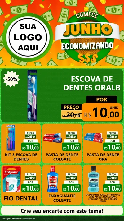 Modelo de Rede Social para Stories com o tema Comece Junho Economizando para Higiene Pessoal