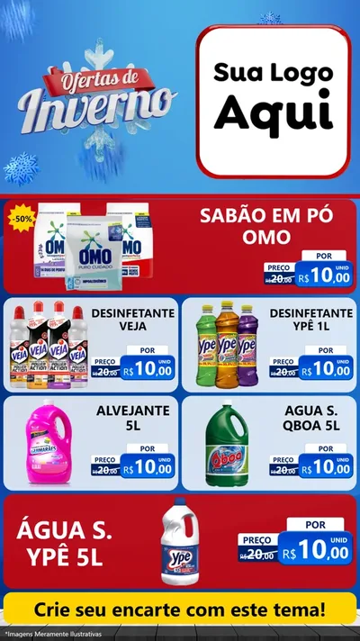 Modelo de TV para TV Vertical com o tema Ofertas de Inverno para Produtos de Limpeza