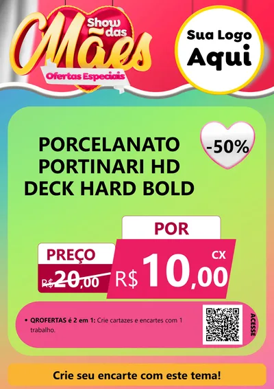 Modelo de Cartaz para Cartaz A4 Vertical com o tema Show das Mães - Ofertas Especiais para Pisos e revestimentos