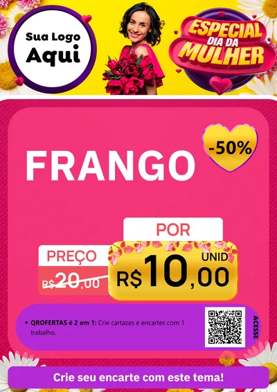 Modelo de Cartaz para Cartaz A4 Vertical com o tema Especial Dia da Mulher para Assados