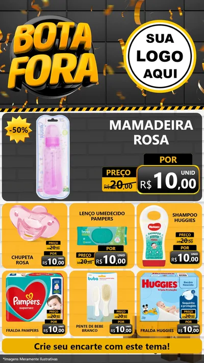 Modelo de Rede Social para Stories com o tema Bota Fora para Bebês