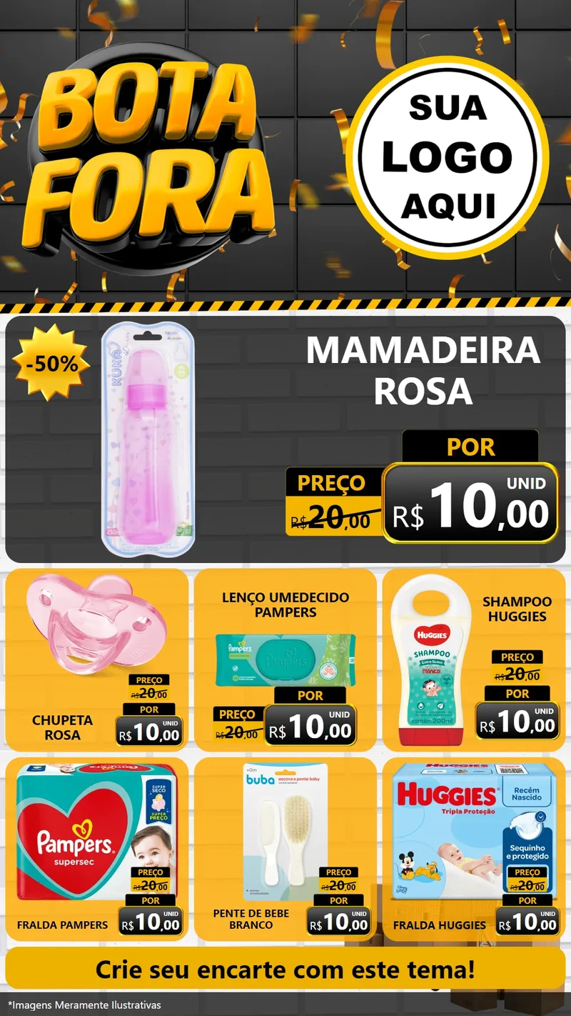 Modelo de Rede Social para Stories com o tema Bota Fora para Bebês