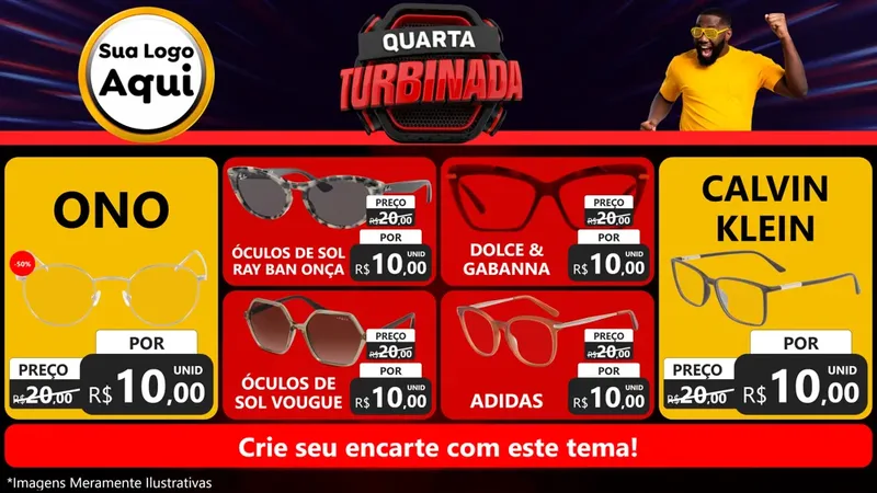 Modelo de TV para TV Horizontal com o tema Quarta Turbinada para Óticas